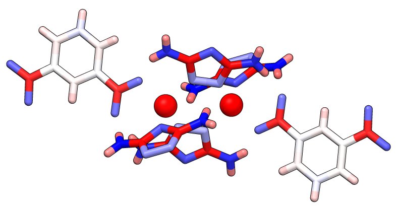 partial charge colored molecular structure by chimera