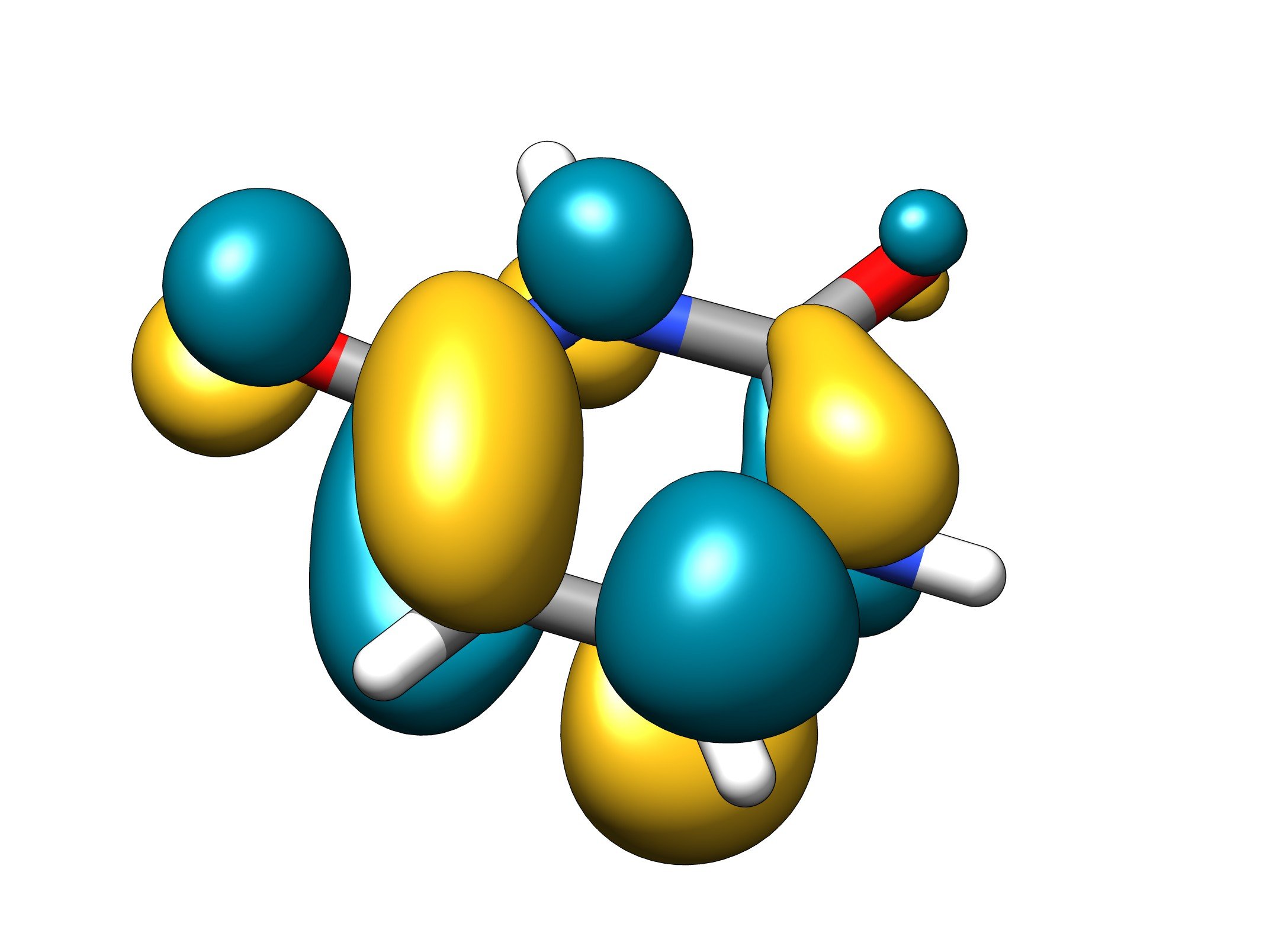 G09 Rev. A.02, B3LYP/6-31G*, Multiwfn 3.4, Chimera 1.11 (40943, Uracil LUMO)